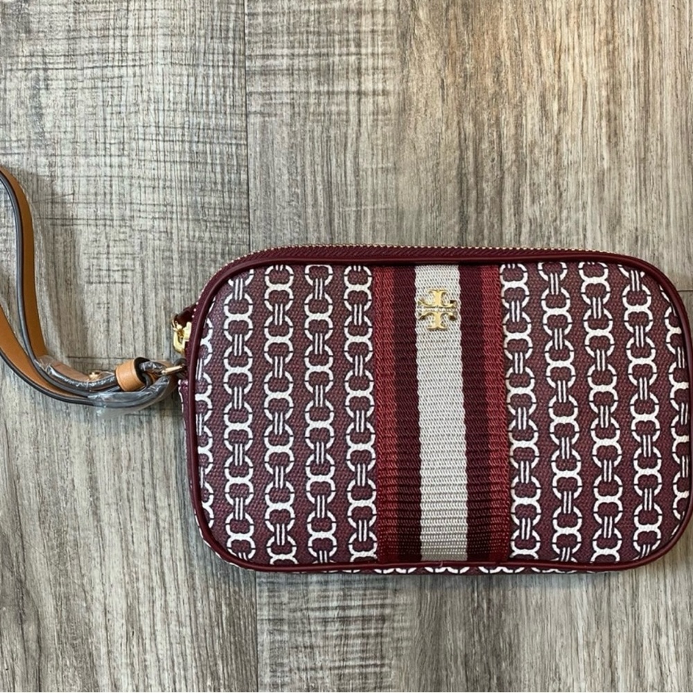 Tory Burch Gemini Link Canvas Wristlet